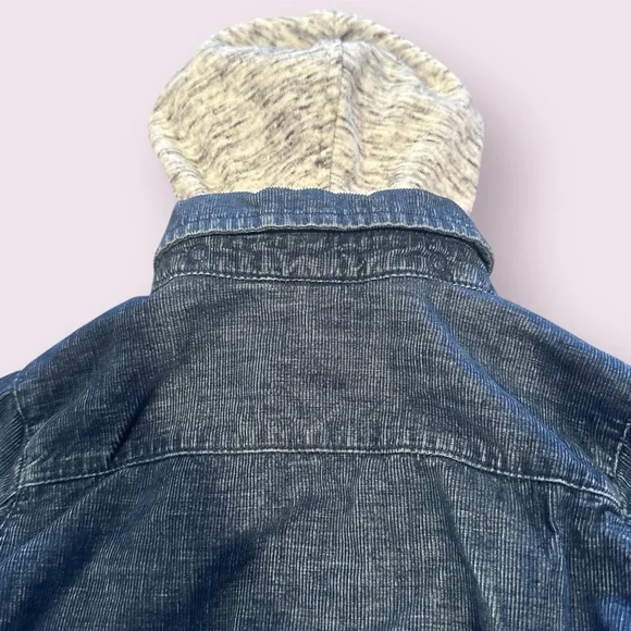 Baby Cat & Jack Hooded Blue Corduroy Button Front Shirt Jacket Size 6-9 Months - Picture 8 of 9